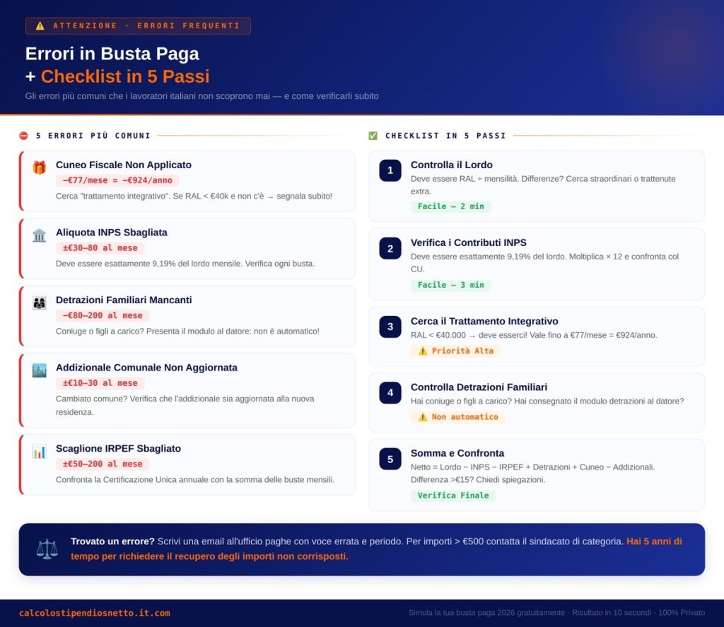 Errori Nelle Buste Paga: I Più Comuni e Come Trovarli